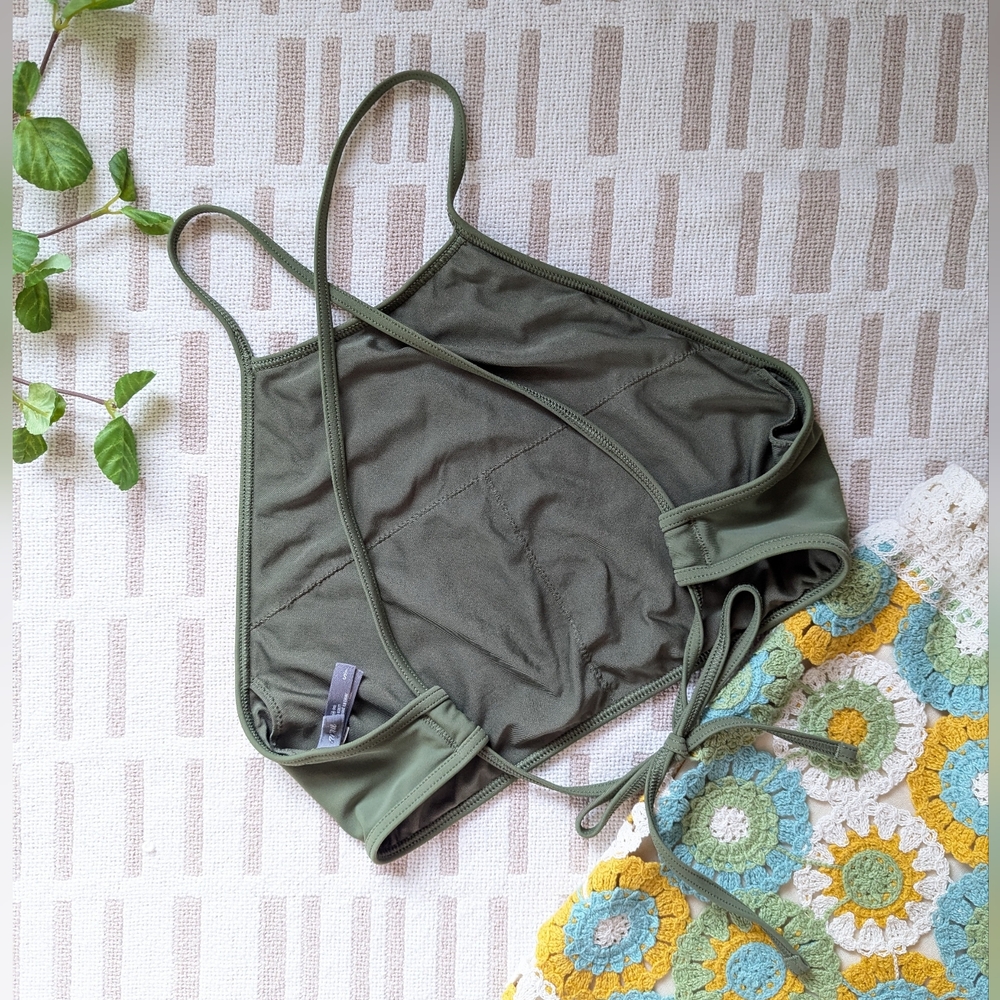 aerie | High Neck Tie Back Swim Top - Picture 5 of 10
